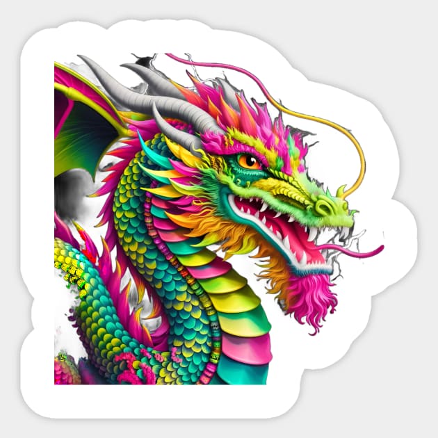 Baby Dragon is in a Renegade Style, with a Bold and Edgy Design Sticker by animegirlnft